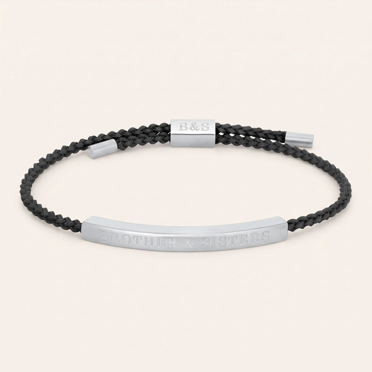 Armband schwarz — Produktfoto auf weißem Hintergrund, Silber | SKU: lecaviar-wg