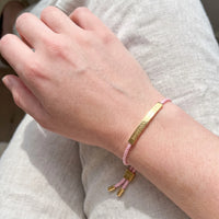 Thumbnail for Stoffarmband — getragen, echte Größe, Gold | SKU: lecorail-g