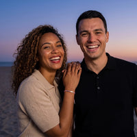 Thumbnail for Stoffarmband — von einem Paar getragen, Roségold | SKU: lecorail-rg