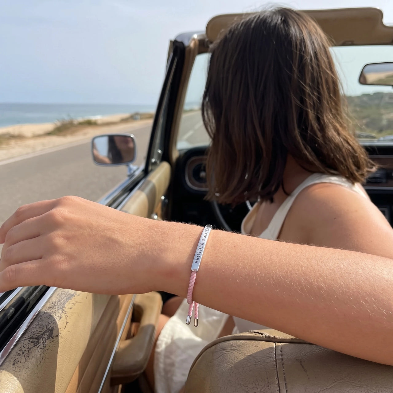 Textilarmband — getragen an einem entspannten Tag, Silber | SKU: lecorail-wg