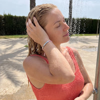 Thumbnail for Armband rosa — unter der Dusche getragen, wasserfest, Silber | SKU: lecorail-wg