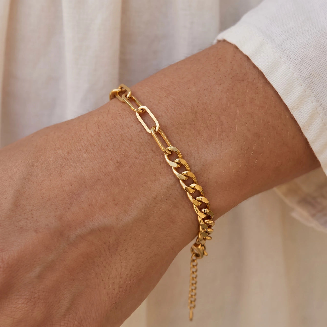 Armband gold damen — Nahaufnahme der Details, Gold | SKU: ledouble
