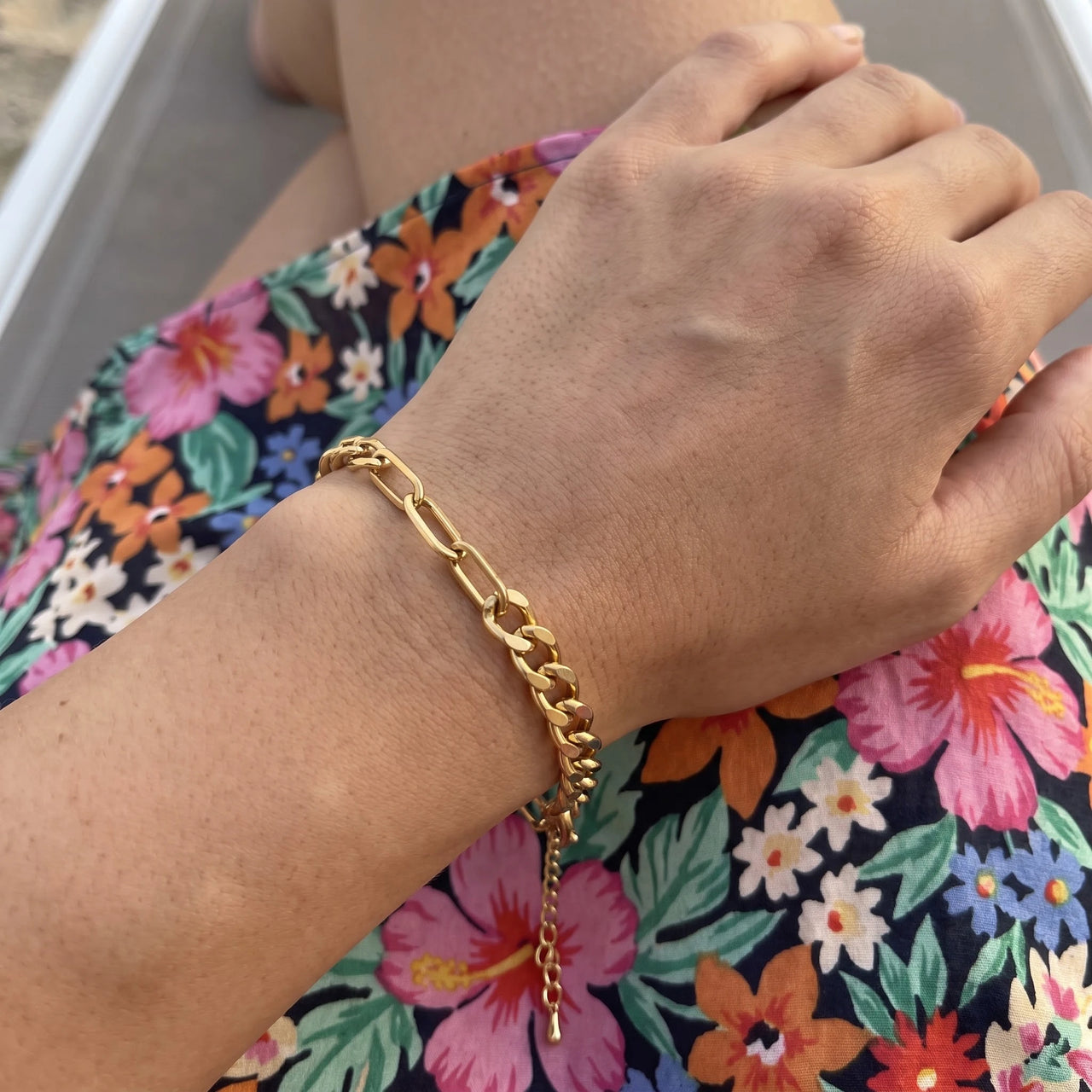 Goldarmband damen — getragen, echte Größe, Gold | SKU: ledouble