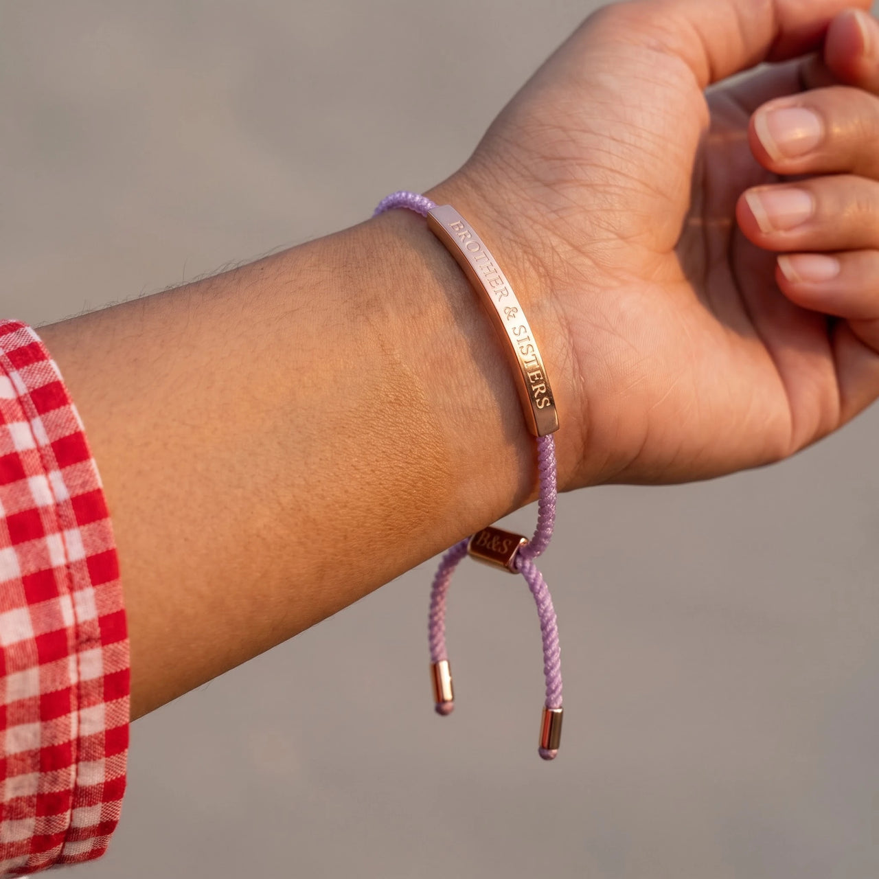 Freundschaftsarmband — Nahaufnahme der Details, Roségold | SKU: lemauve-rg