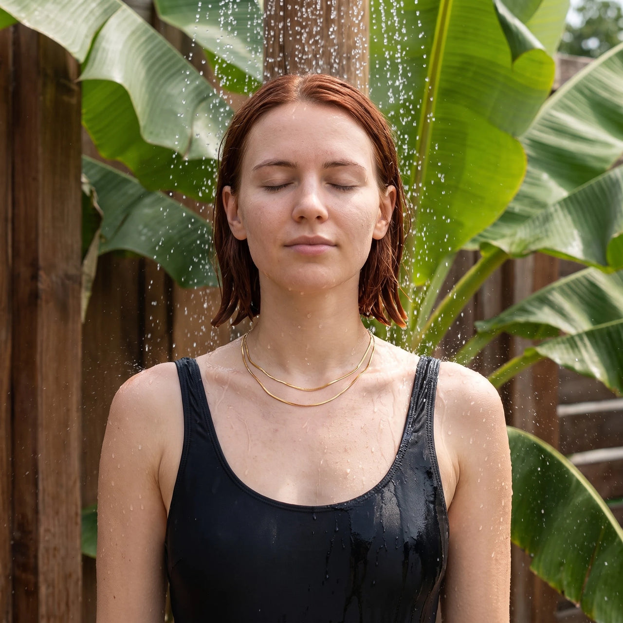 Schlangenkette — unter der Dusche getragen, wasserfest, Gold | SKU: lesimplenecklace