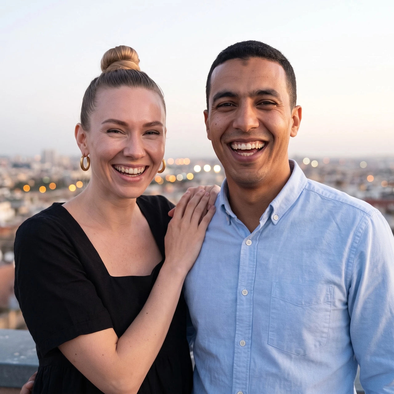 Ohrringe gold — von einem Paar getragen, Gold | SKU: lesmates