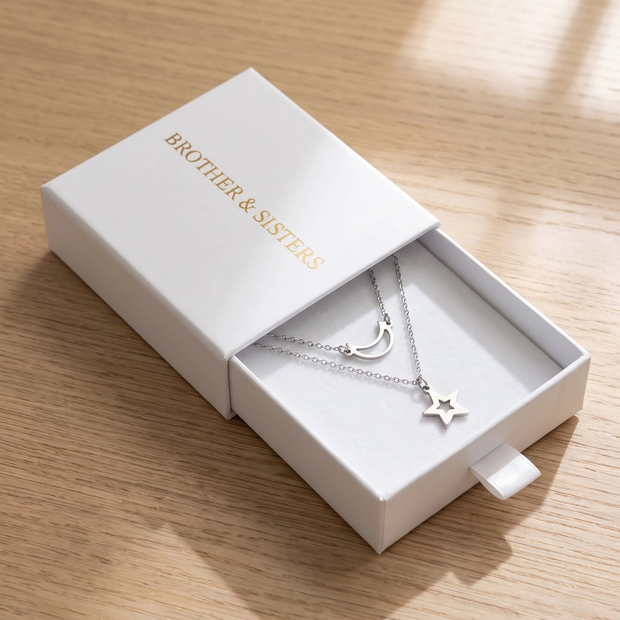 Stern kette — in der Geschenkbox, Silber | SKU: letoile-wg