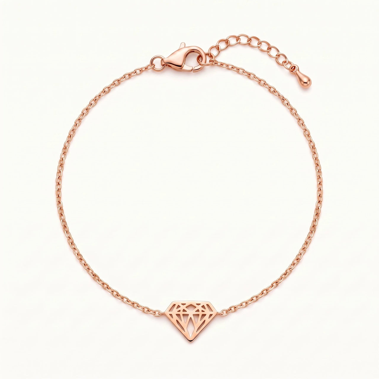 Armband minimalistisch — Produktfoto auf weißem Hintergrund, Roségold | SKU: 11662607-rose-gold