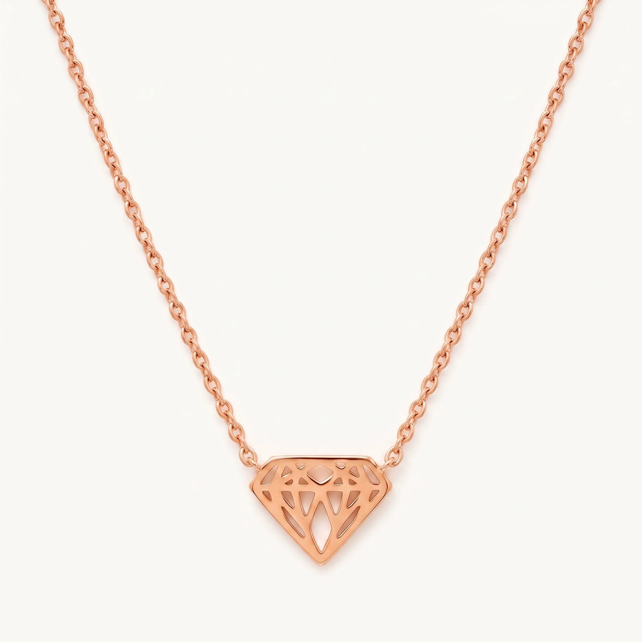 Geometrische kette — Produktfoto auf weißem Hintergrund, Roségold | SKU: 12791388-rose-gold