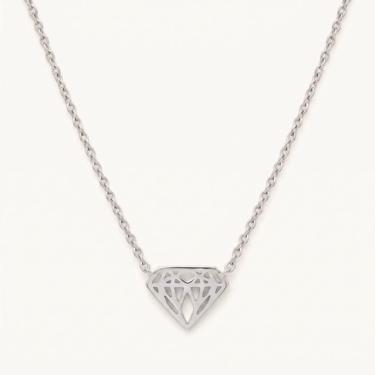 Geometrische kette — Produktfoto auf weißem Hintergrund, Silber | SKU: 12791388-white-gold