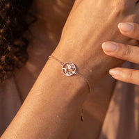 Thumbnail for Armband weltkarte — Nahaufnahme der Details, Roségold | SKU: 22665062-rose-gold