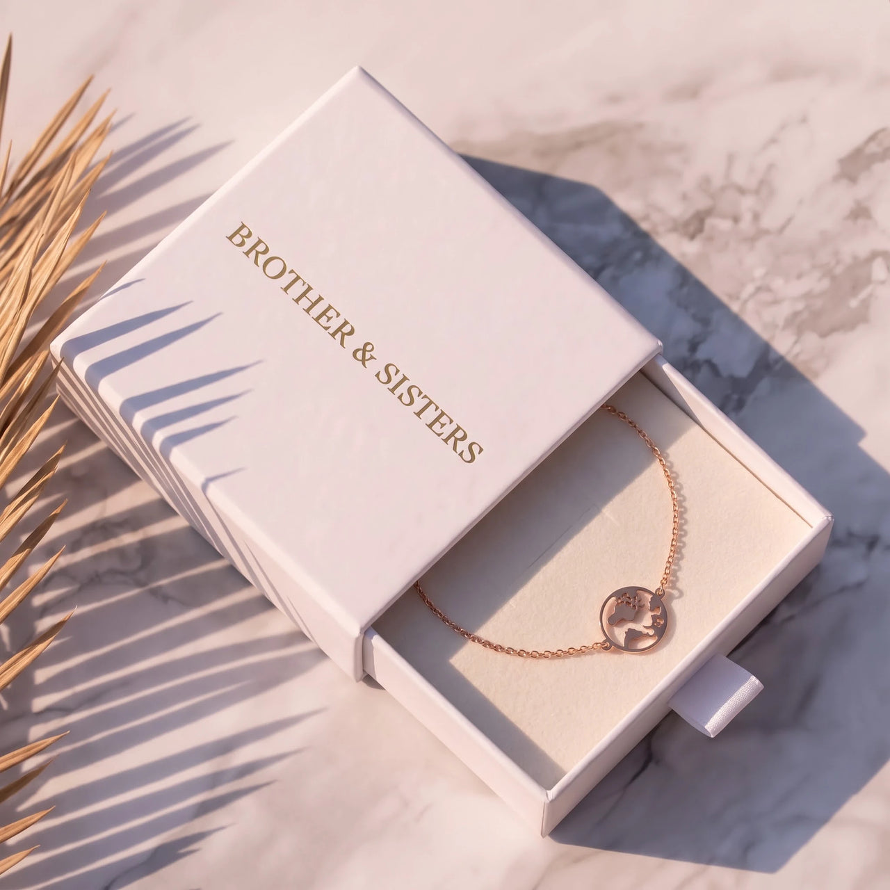 Weltkugel armband — in der Geschenkbox, Roségold | SKU: 22665062-rose-gold