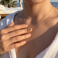 Thumbnail for Weltkugel kette — getragen, echte Größe, Gold | SKU: 22173453-gold