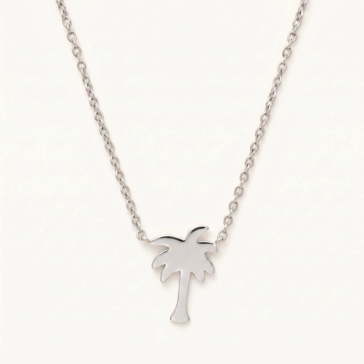 Palmen kette — Produktfoto auf weißem Hintergrund, Silber | SKU: 8732822-silver-plated