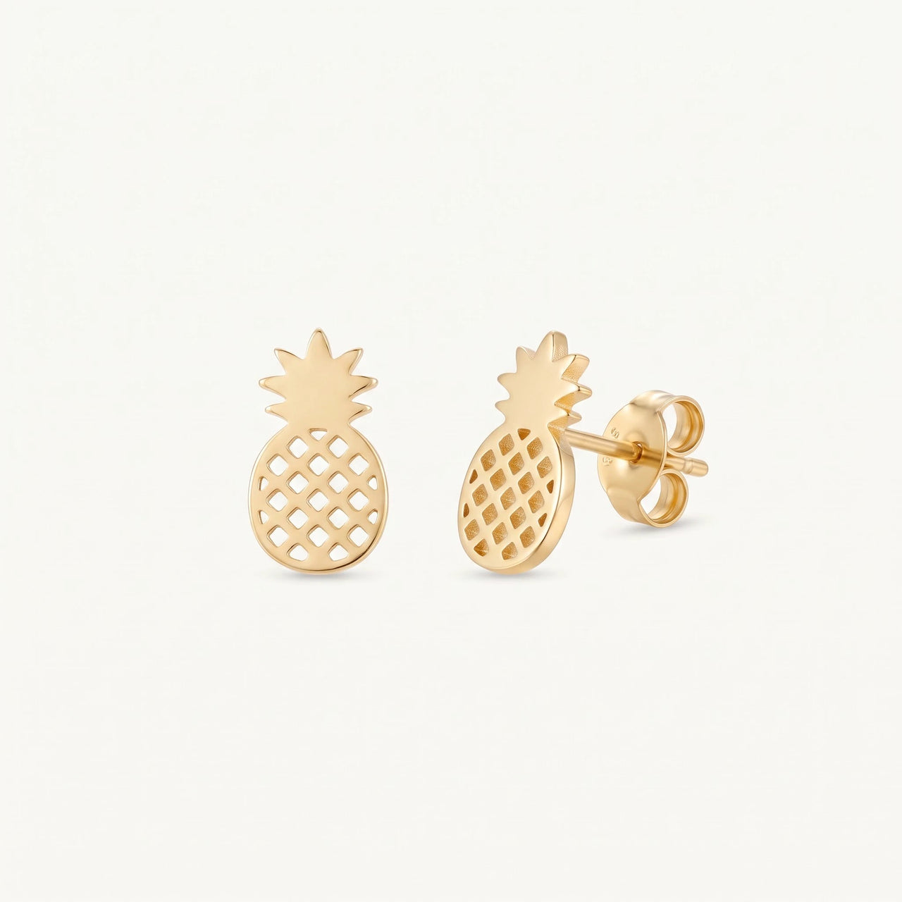 Ananas ohrringe — Produktfoto auf weißem Hintergrund, Gold | SKU: 437186-gold-color