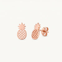 Thumbnail for Ananas ohrringe — Produktfoto auf weißem Hintergrund, Roségold | SKU: 437186-rose-gold-color