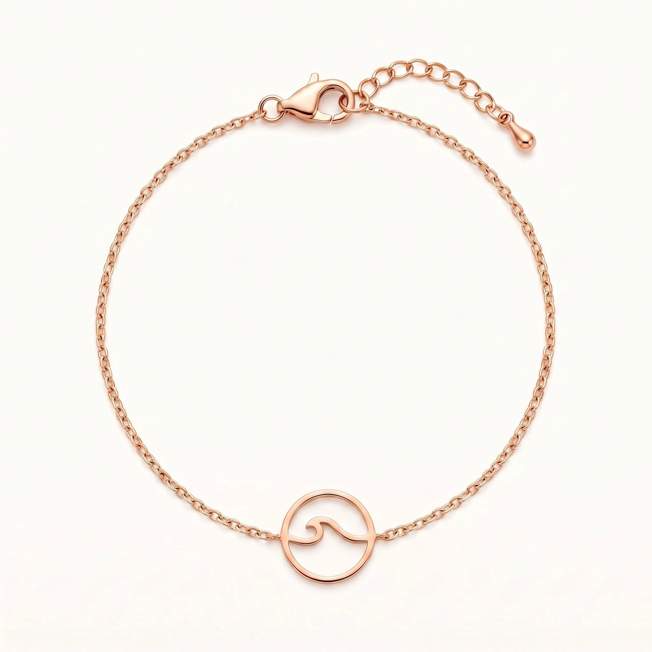 Welle armband — Produktfoto auf weißem Hintergrund, Roségold | SKU: 17429078-rose-gold