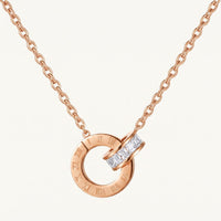 Thumbnail for Kette zwei ringe — Produktfoto auf weißem Hintergrund, Roségold | SKU: 25535378-rose-gold