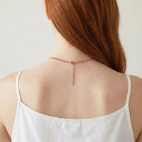 Thumbnail for Back of the neck showing the lobster clasp and extension chain of the rose gold photo necklace | SKU: TPH-OCTN-ROSEGOLD