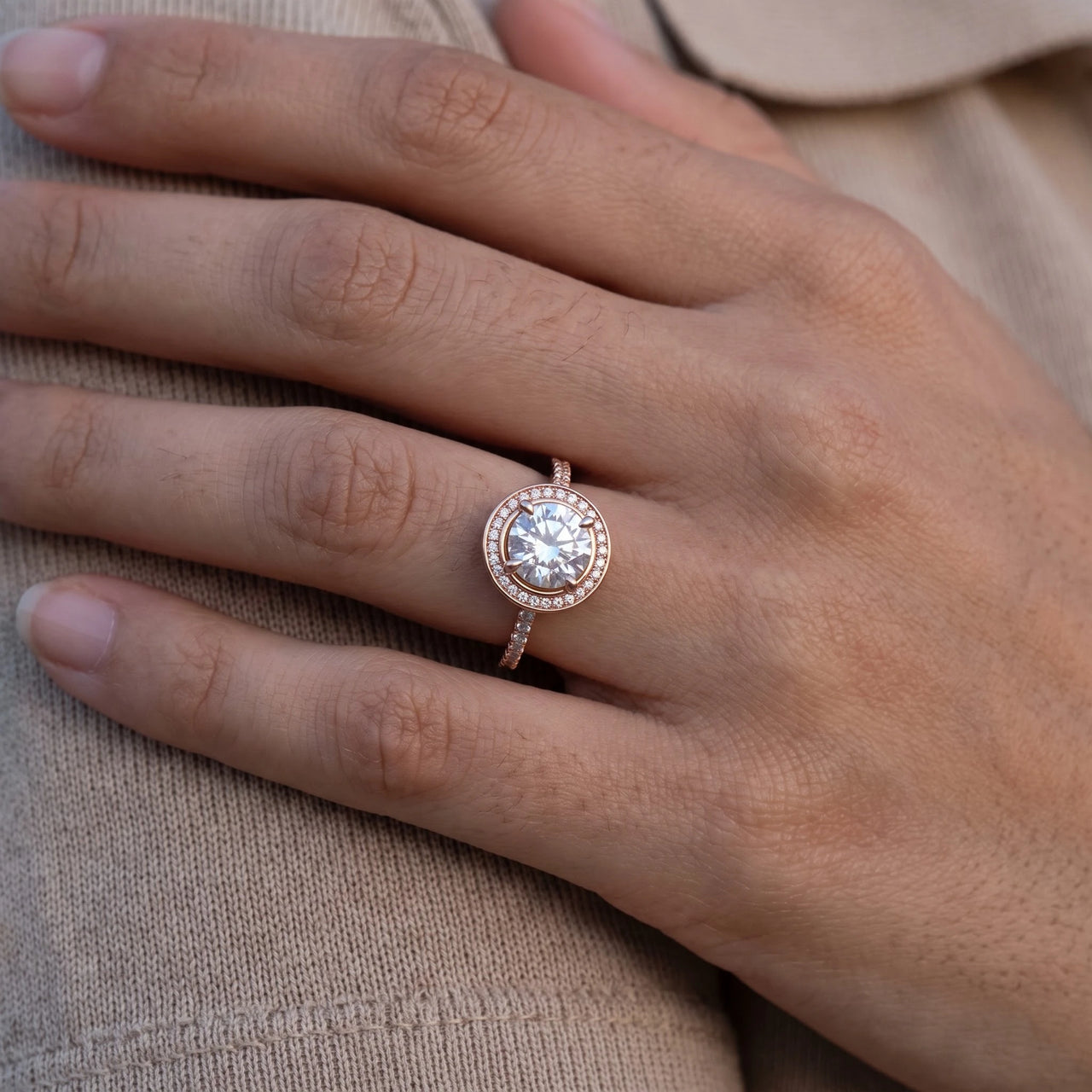 Ring rosegold — Nahaufnahme der Details, Roségold | SKU: 101791-4.5-rose-gold