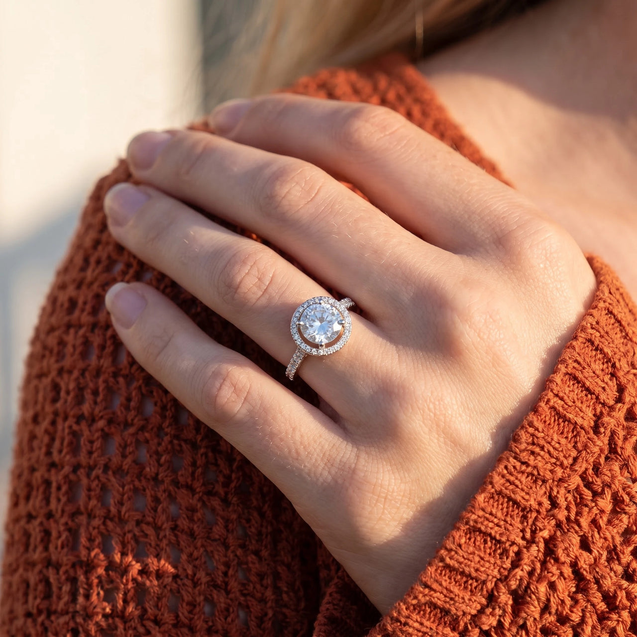 Verlobungsring silber — Nahaufnahme der Details, Silber | SKU: 101791-4.5-silver