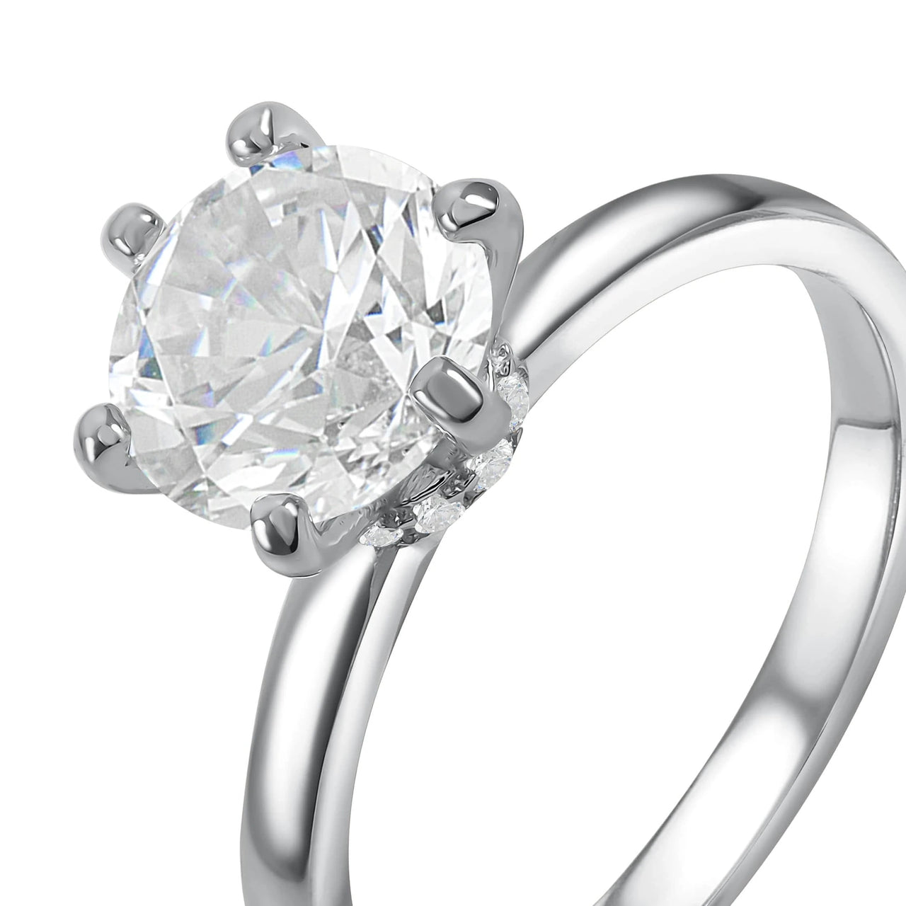 Verlobungsring silber — Produktfoto auf weißem Hintergrund, Silber | SKU: 33759698-4.5-silver