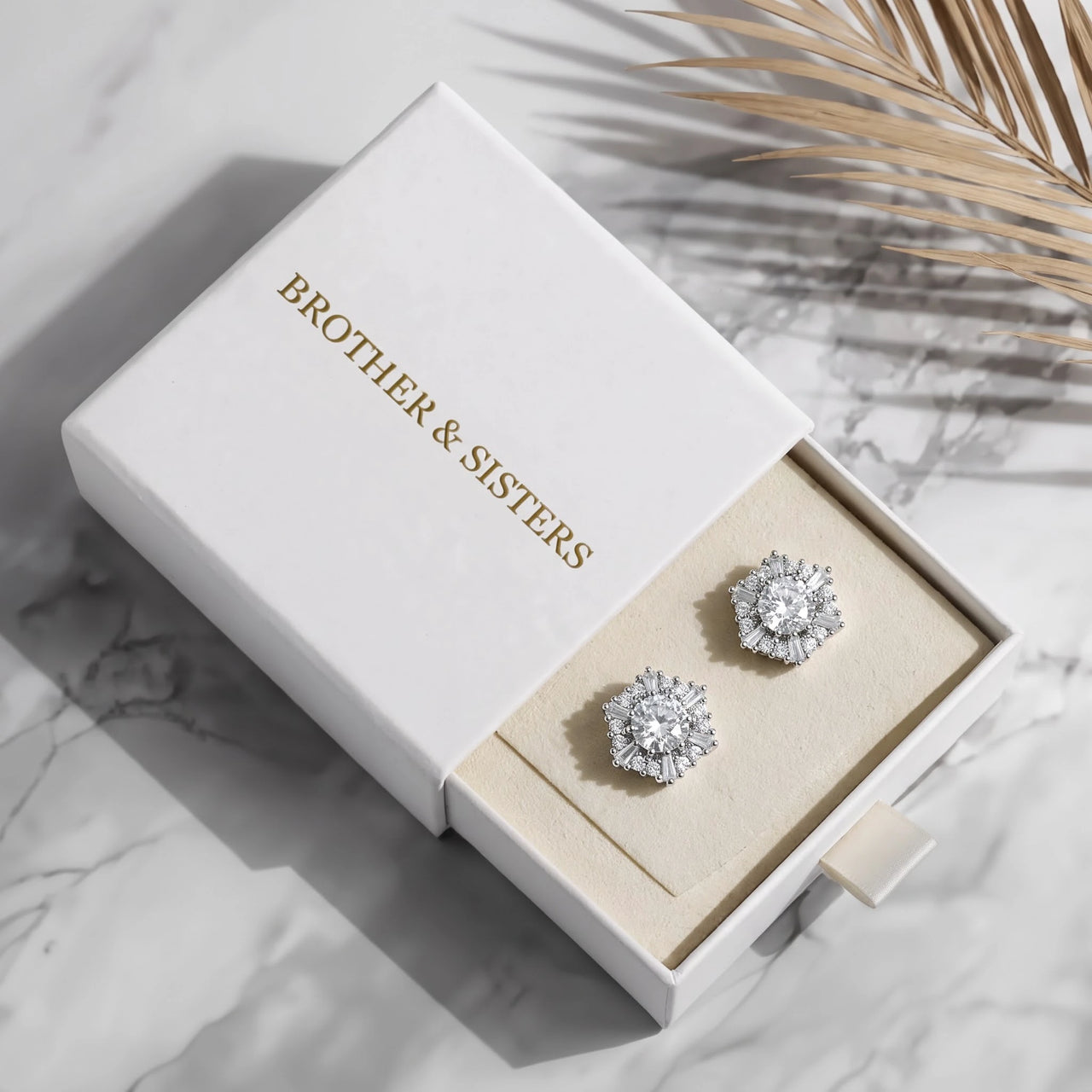 Schneeflocke ohrringe — in der Geschenkbox, Silber | SKU: 30876249
