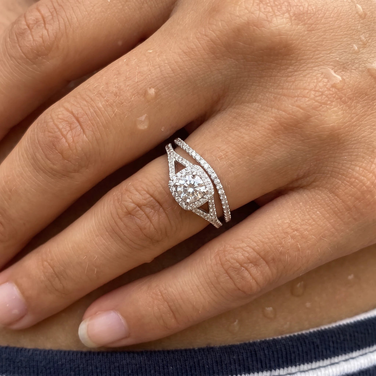 Ring set silber — Nahaufnahme der Details, Silber | SKU: 497080-4.5-silver