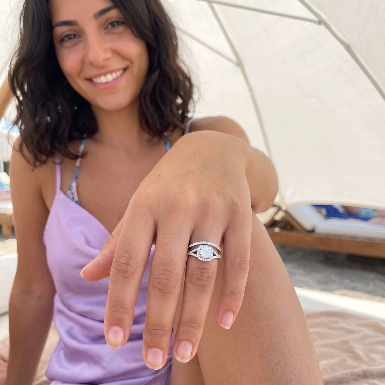 Ring zirkonia — getragen, Silber | SKU: 497080-4.5-silver