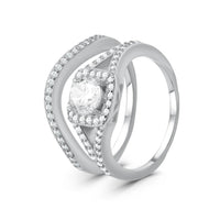 Thumbnail for Verlobungsring und ehering set — Produktfoto auf weißem Hintergrund, Silber | SKU: 497080-4.5-silver