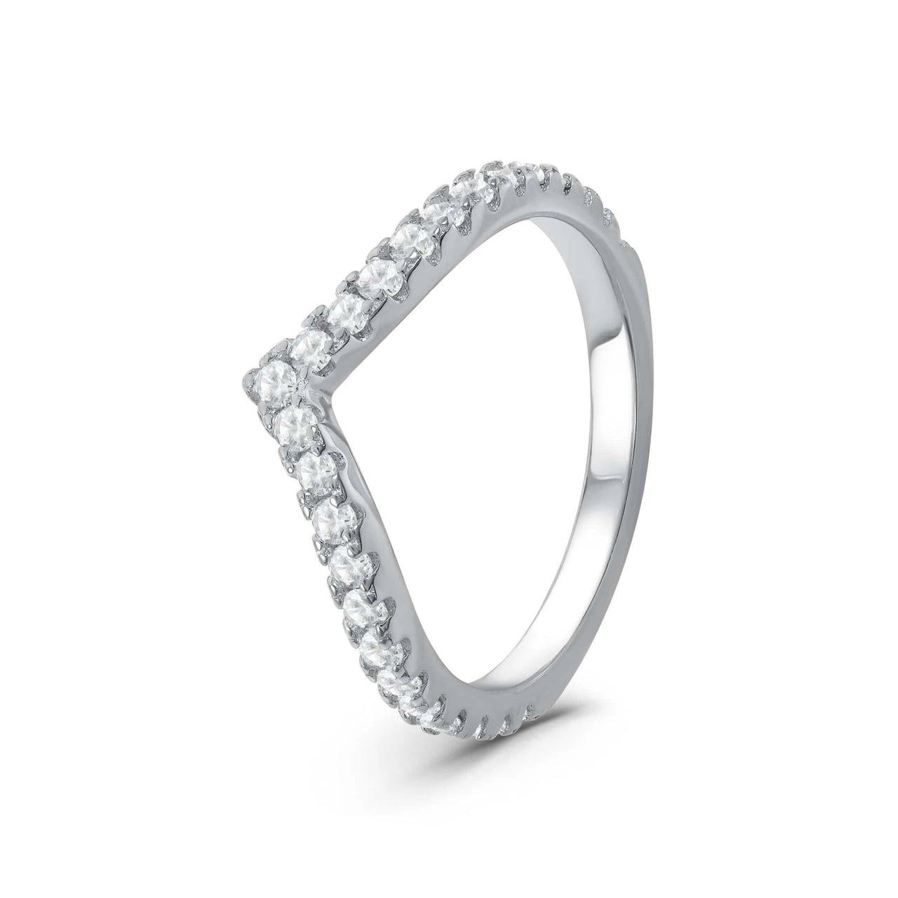 V ring — Produktfoto auf weißem Hintergrund, Silber | SKU: 10645547-4.5-silver