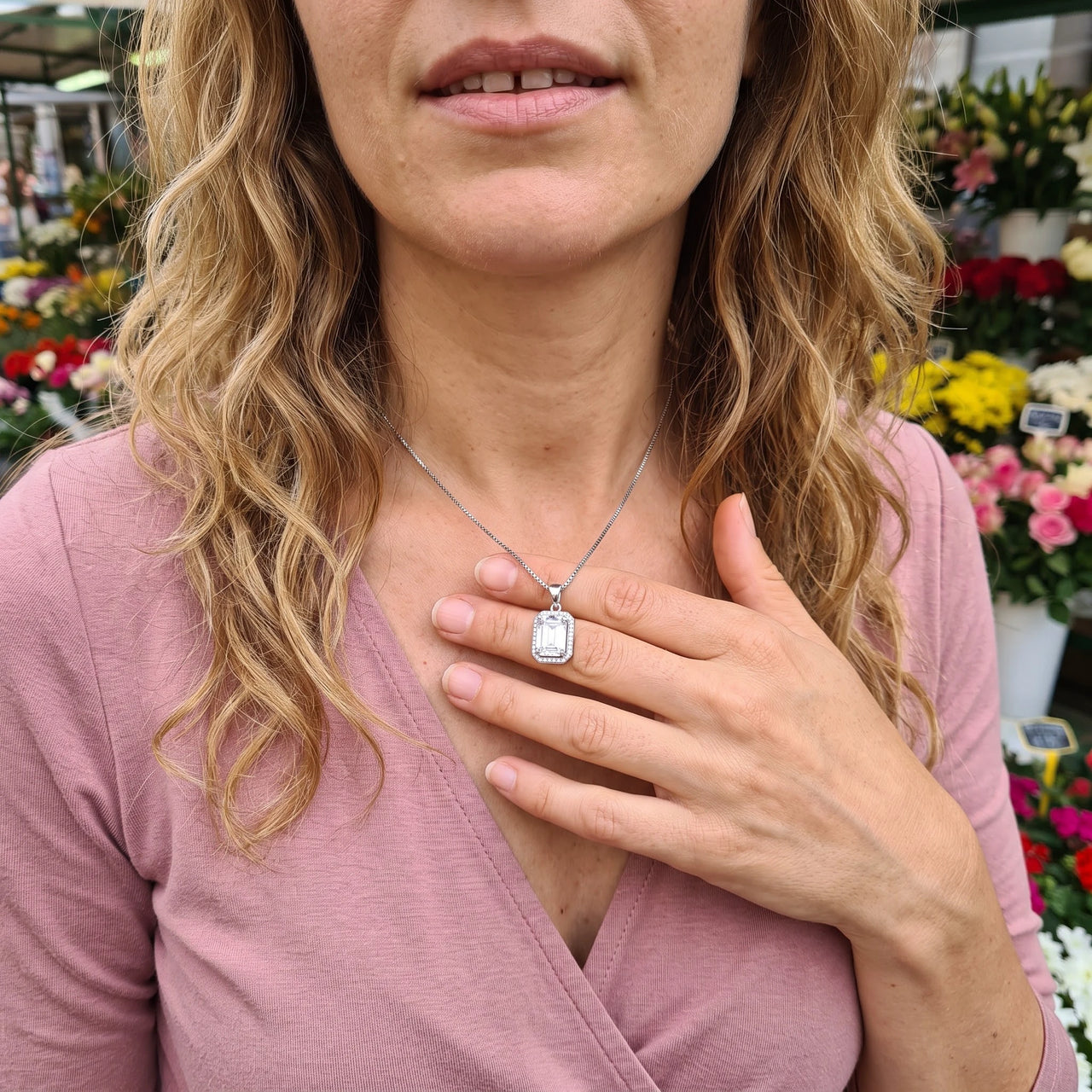 Kette zirkonia — getragen im Alltag, Silber | SKU: 22559056