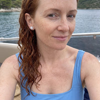 Thumbnail for Ohrstecker eckig — im Wasser getragen, wasserfest, Silber | SKU: 505263