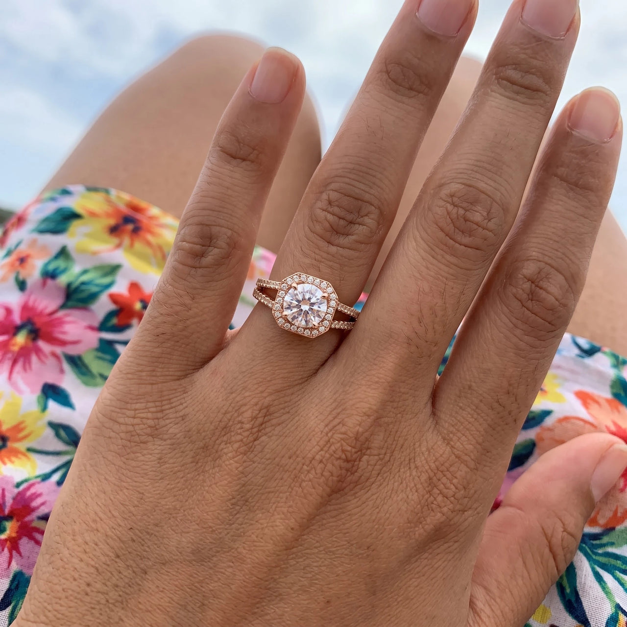 Ring rosegold — getragen, echte Größe, Roségold | SKU: 346060-4.5-rose-gold