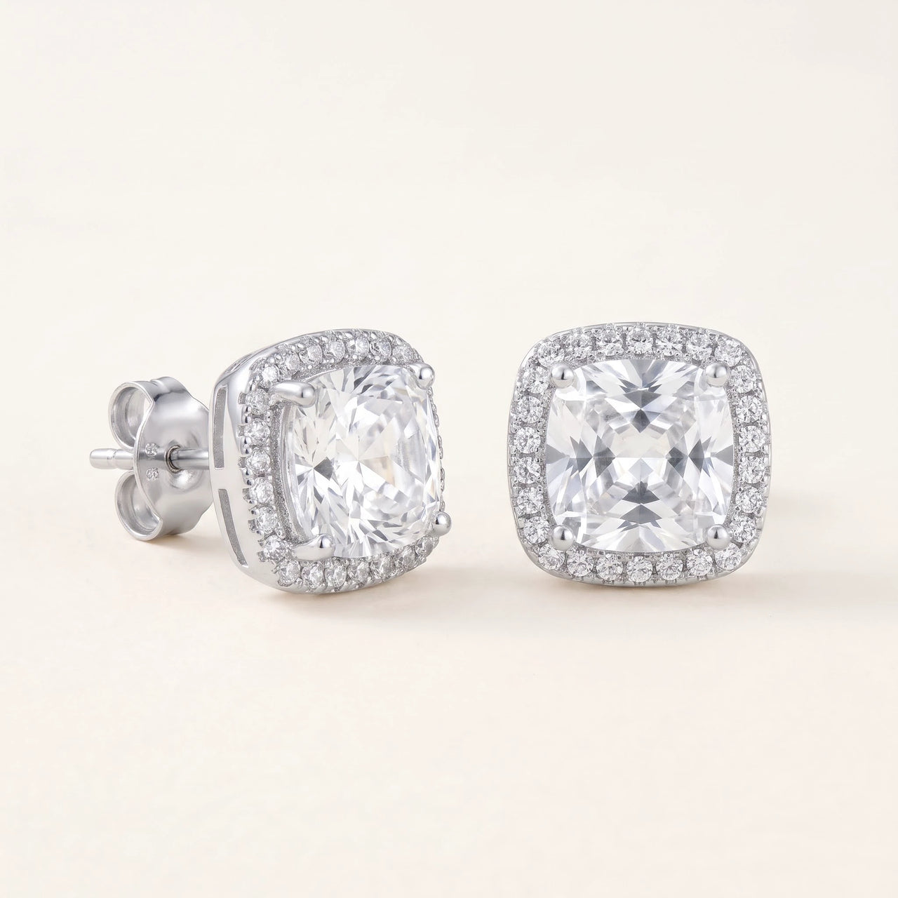 Ohrringe hochzeit — Produktfoto auf weißem Hintergrund, Silber | SKU: 505185-white