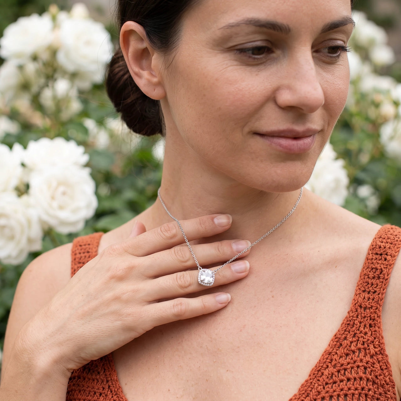 Brautschmuck kette — getragen im Alltag, Silber | SKU: 505721