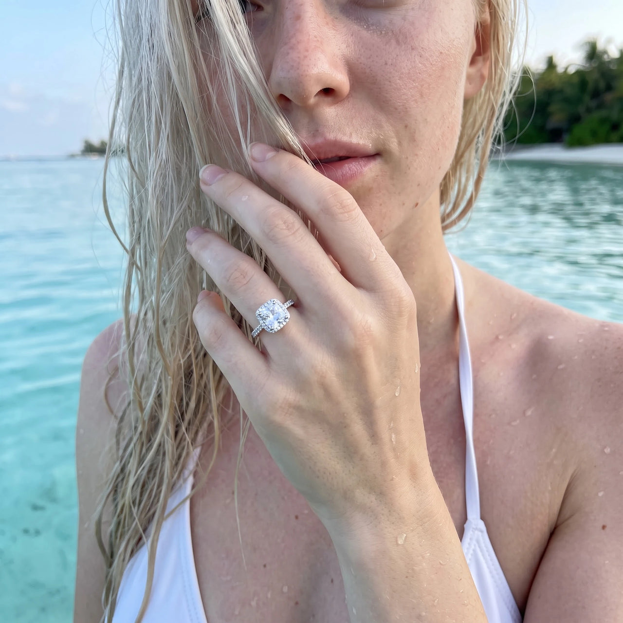 Ring silber damen — im Wasser getragen, wasserfest, Silber | SKU: 497131-4.5-silver