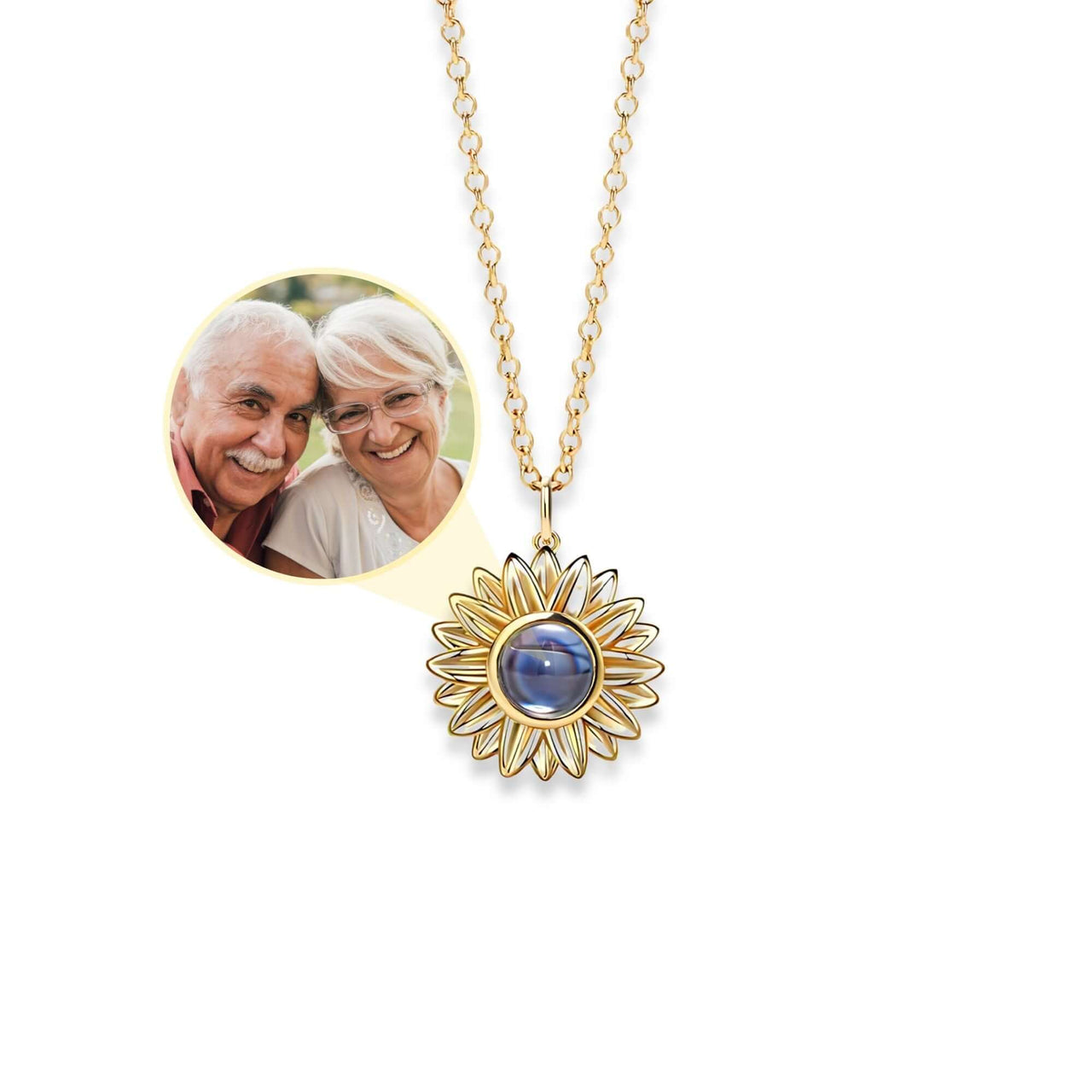 Sonnenblume Bilder Kette - Personalisierte Kette - Personalisierte Geschenke Foto Kette - Personalisierte Schmuck