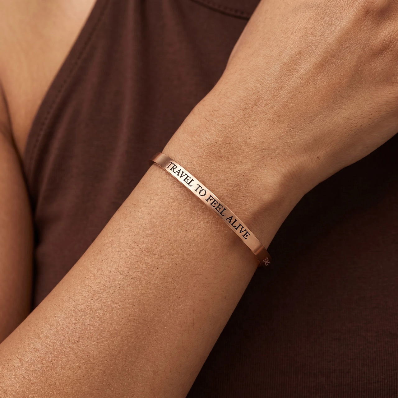 Armreif gold — Nahaufnahme der Details, Roségold | SKU: ttfa-rg