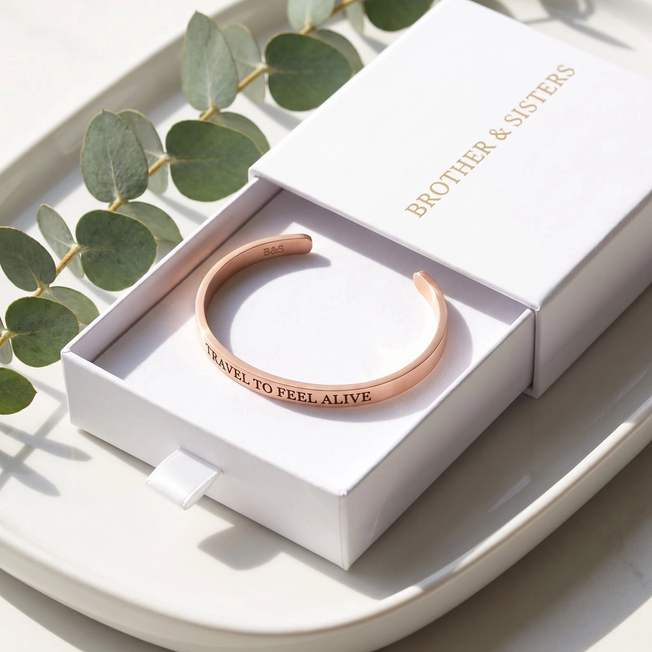 Armreif gravur — in der Geschenkbox, Roségold | SKU: ttfa-rg