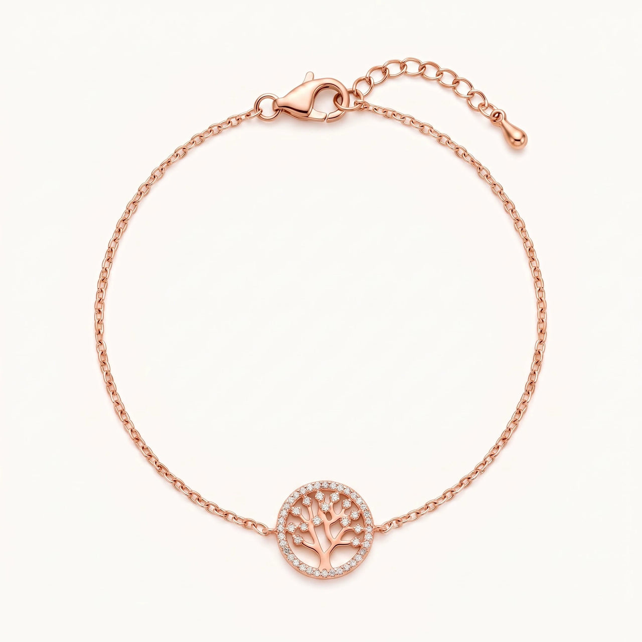 Lebensbaum armband — Produktfoto auf weißem Hintergrund, Roségold | SKU: 18963309-rose-gold