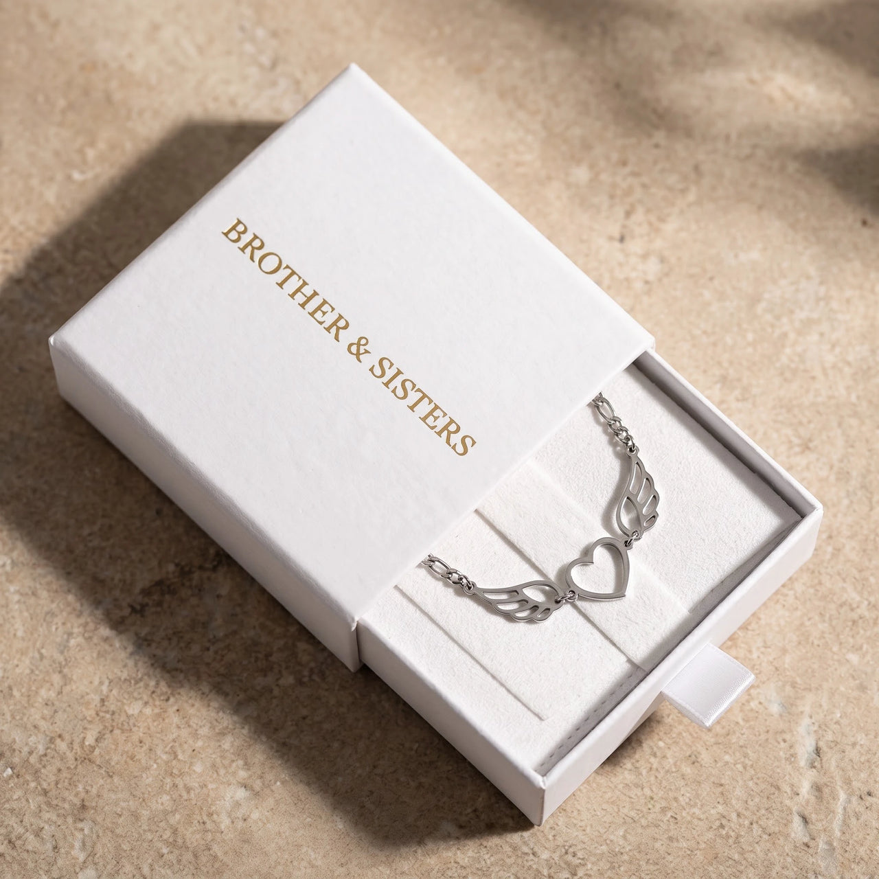 The silver necklace in the Brother & Sisters gift box | SKU: 42004-silver